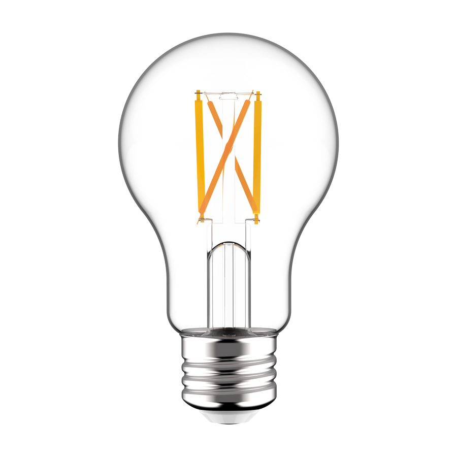 A-Line Bulbs, 450 lumens, A19, 5W, base E26, 90CRI, 2200K-3000K, filament, clear, dim to warm