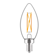RAB Lighting B11-5-E12-922/30-F-C-WGD - A-Line Bulbs, 500 lumens, B11, 5W, base E12, 90CRI, 2200K-3000K, filament, clear, dim to warm