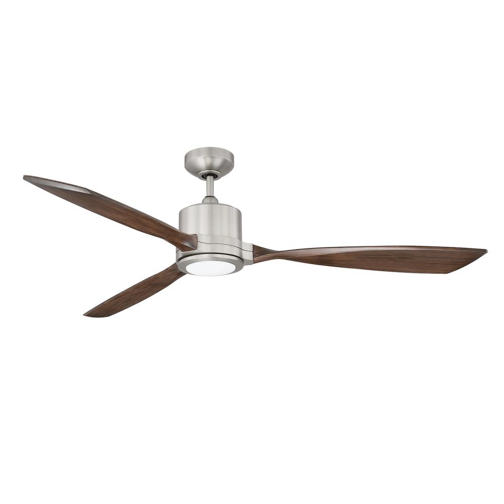 ALTAIR 60 in. LED Satin Nickel & Dark Maple Ceiling Fan with DC motor