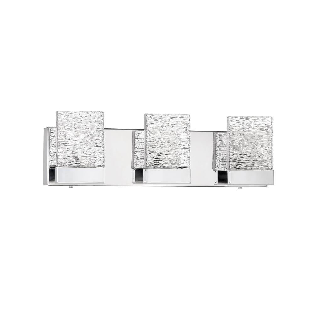 ASTRON 3-Light-LED Chrome Vanity Light with Glass style #3
