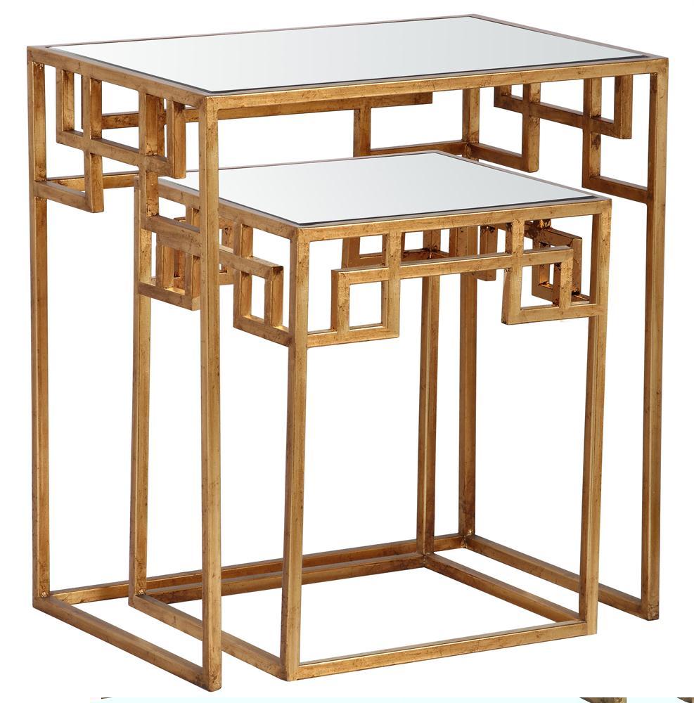 Hide and Greek Nesting Tables - Gold