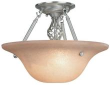 Dolan Designs 1965-09 - Two Light Satin Nickel Bowl Semi-Flush Mount