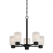 Westinghouse 6353800 - 5 Light Chandelier Oil Rubbed Bronze Finish Frosted Glass