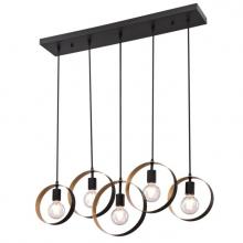Westinghouse 6575700 - 5 Light Chandelier Matte Black Finish with Textured Gold Accents