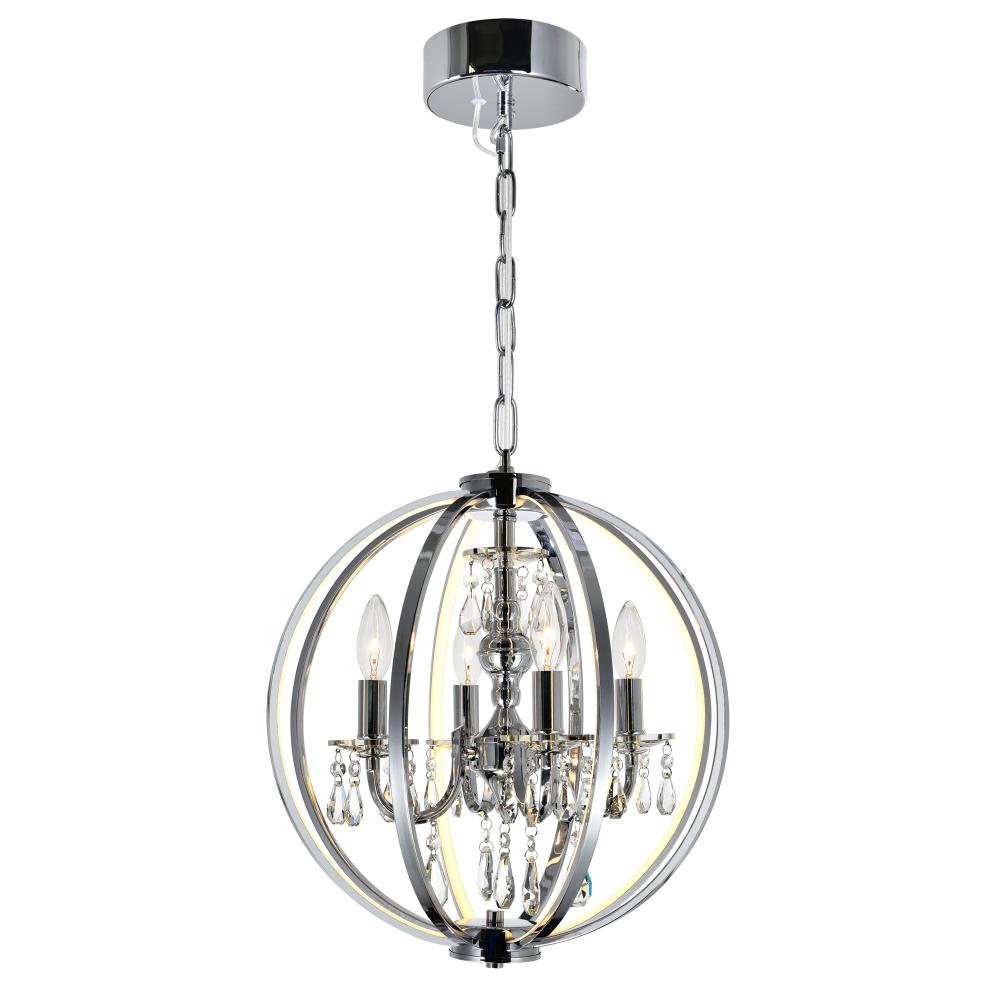 Abia 4 Light Up Chandelier With Chrome Finish