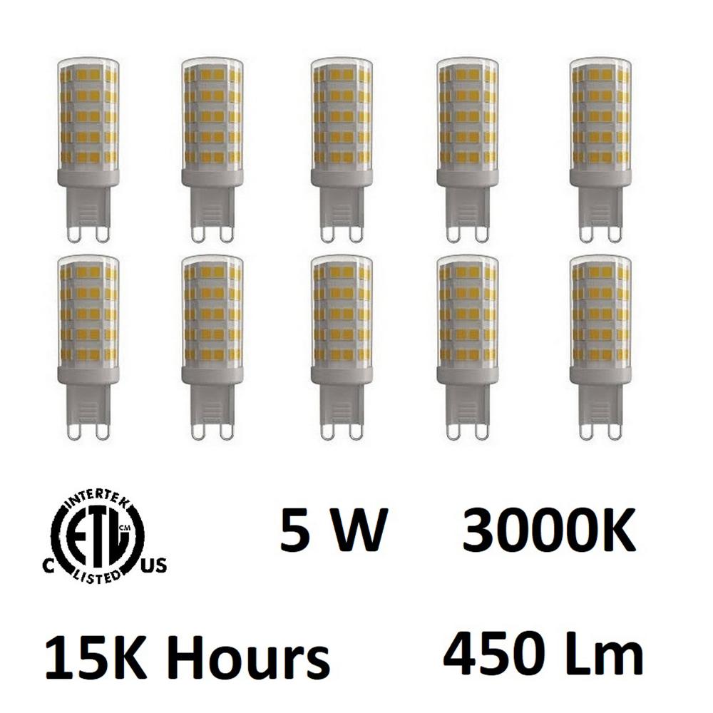 5 Watt G9 LED Bulb 3000K (Set of 10)