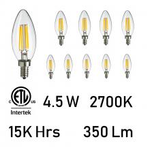 CWI Lighting E12K2700-10 - 4.5 Watt E12 LED Bulb 2700K (Set of 10)