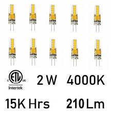 CWI Lighting G4K4000-10 - 2 Watt G4 LED Bulb 4000K (Set of 10)
