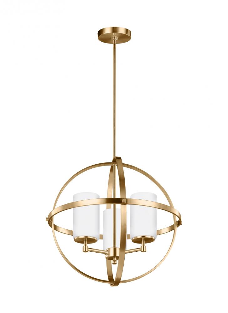 Alturas contemporary 3-light indoor dimmable ceiling chandelier pendant light in satin brass gold fi