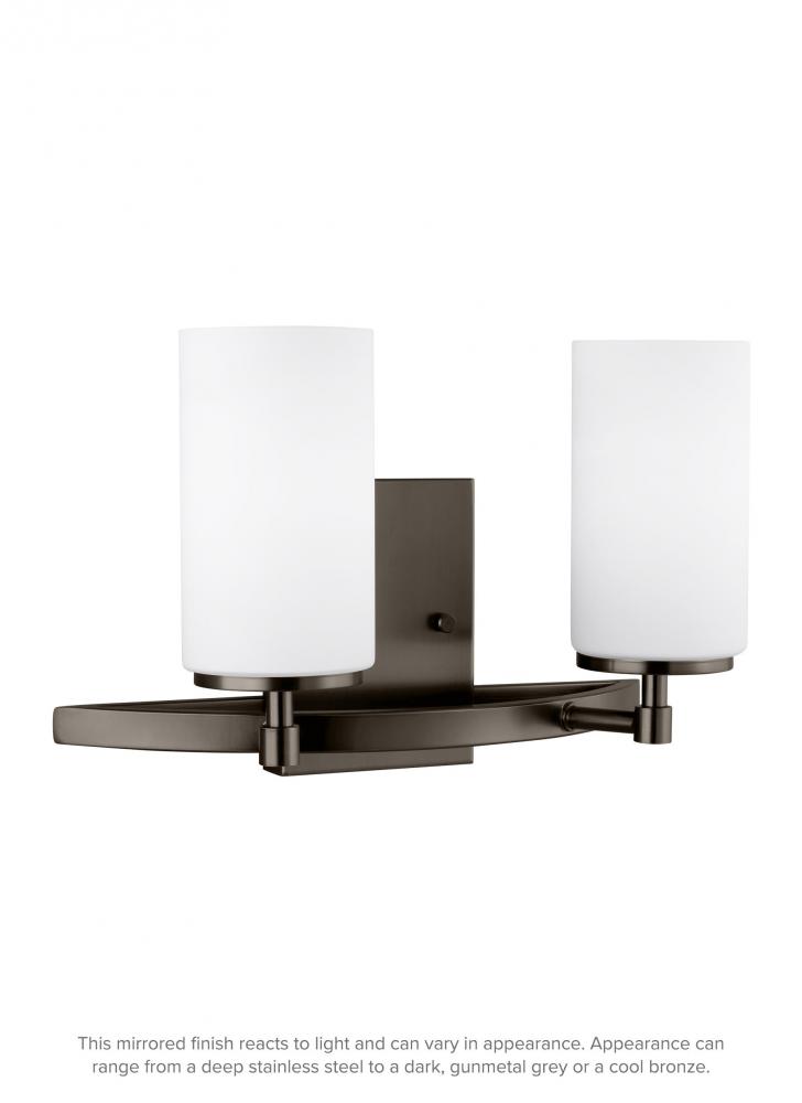 Alturas contemporary 2-light indoor dimmable bath vanity wall sconce in brushed oil rubbed bronze fi