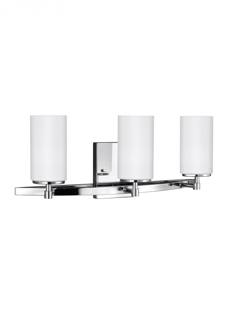 Alturas contemporary 3-light LED indoor dimmable bath vanity wall sconce in chrome silver finish wit