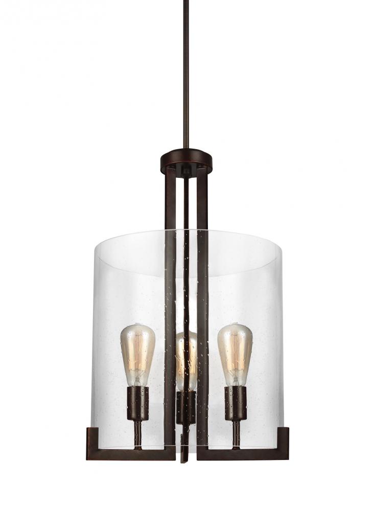 Dawes transitional 3-light indoor dimmable ceiling pendant hanging chandelier pendant light in bronz