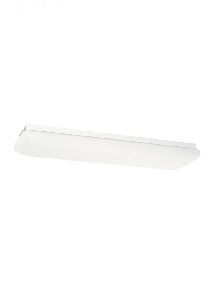 Fluorescent Ceiling traditional 2-light indoor dimmable ceiling flush mount in white finish with whi