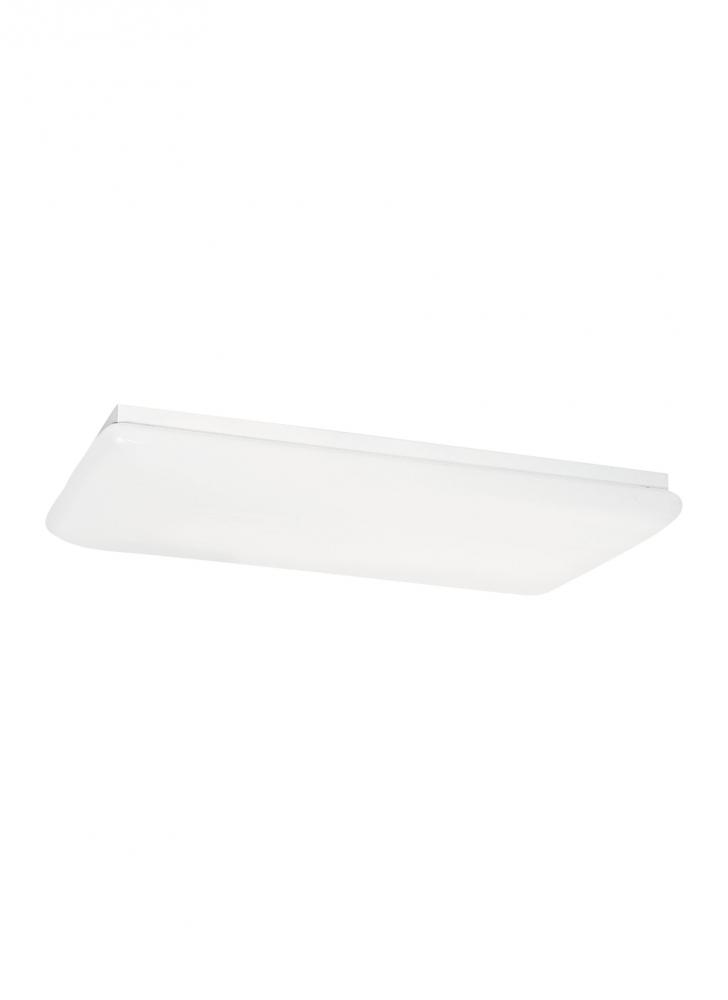 Fluorescent Ceiling traditional 4-light indoor dimmable ceiling flush mount in white finish with whi