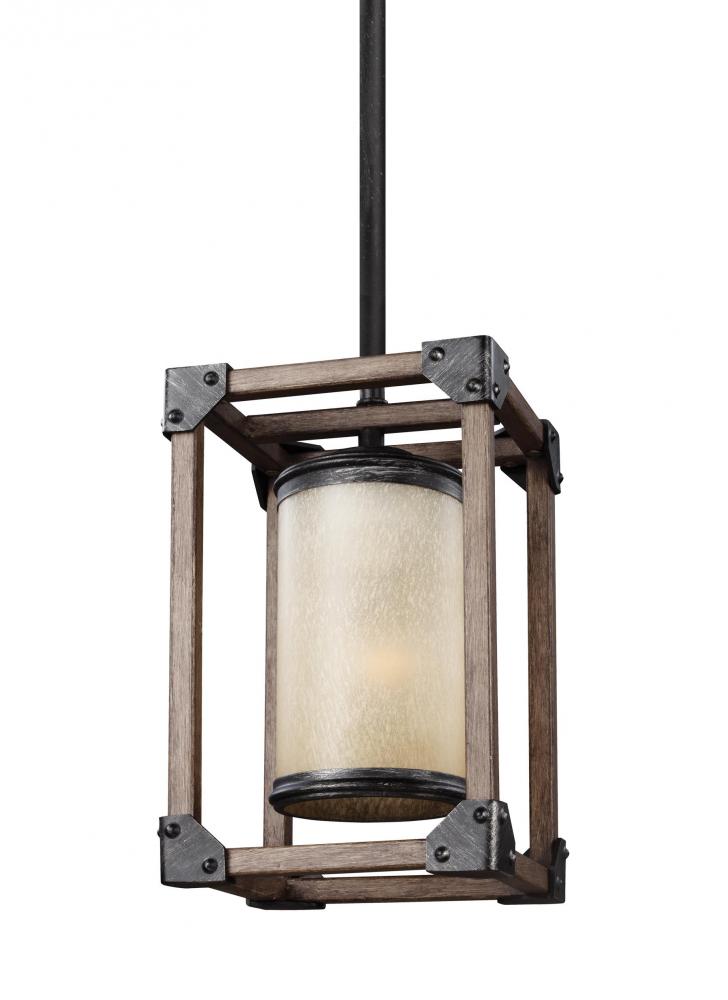 Dunning contemporary 1-light indoor dimmable ceiling hanging single pendant light in stardust finish