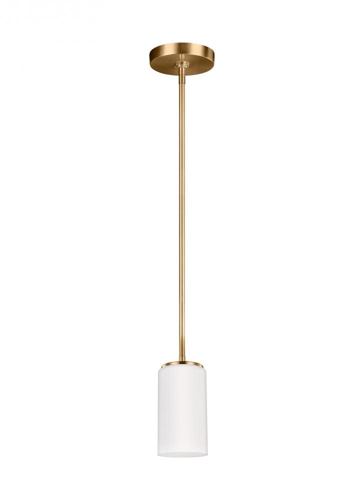 Alturas contemporary 1-light indoor dimmable ceiling hanging single pendant light in satin brass gol
