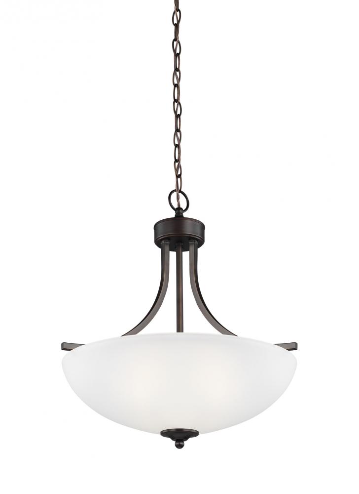 Geary transitional 3-light indoor dimmable ceiling pendant hanging chandelier pendant light in bronz