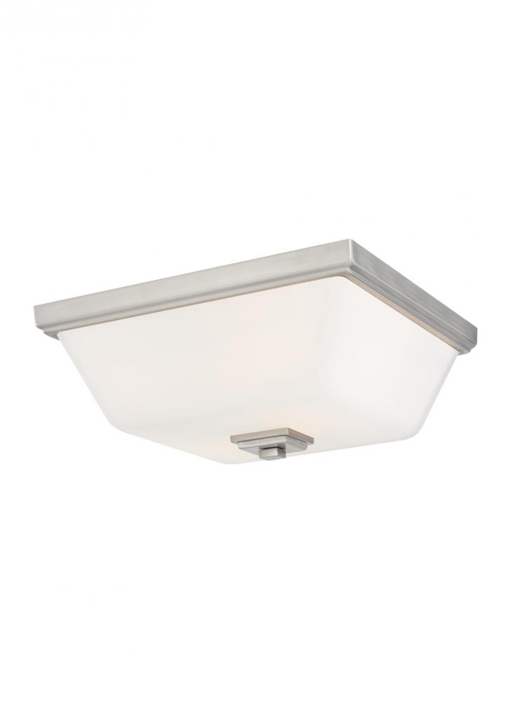 Ellis Harper classic 2-light indoor dimmable ceiling flush mount in brushed nickel silver finish wit
