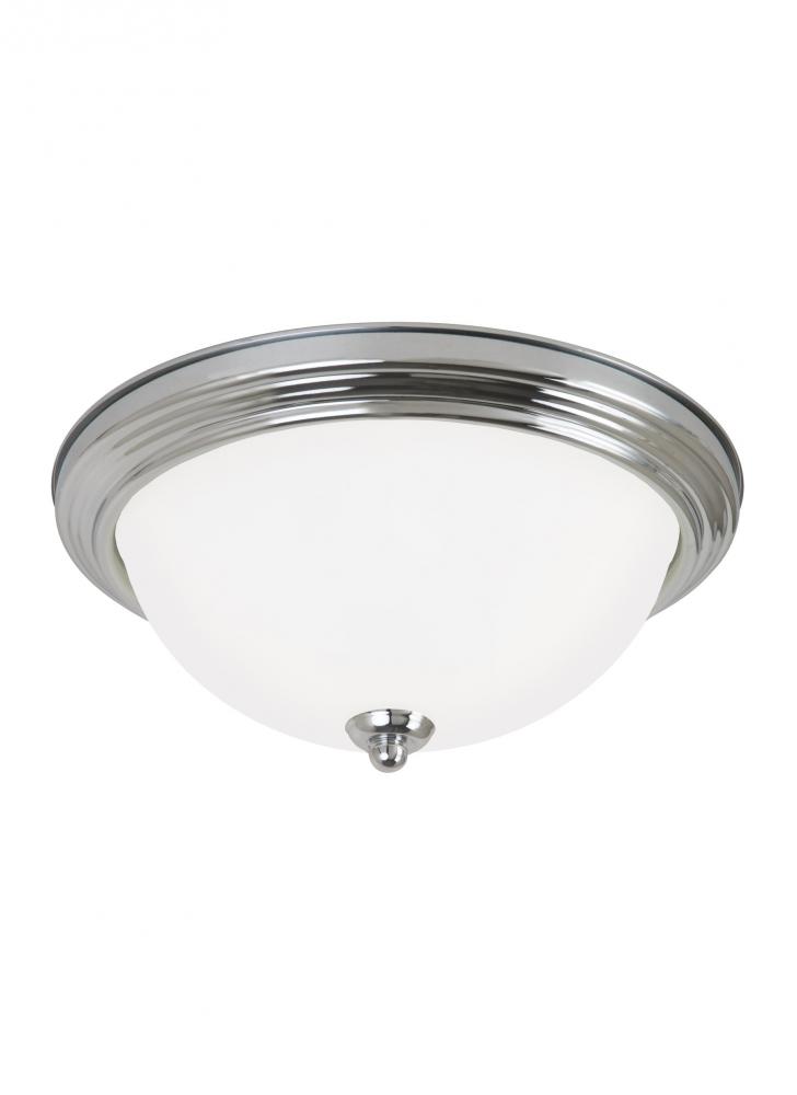 Geary transitional 2-light LED indoor dimmable ceiling flush mount fixture in chrome silver finish w