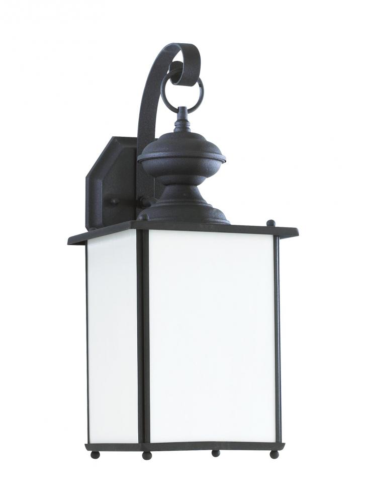 Jamestowne transitional 1-light outdoor exterior Dark Sky compliant wall lantern sconce in black fin