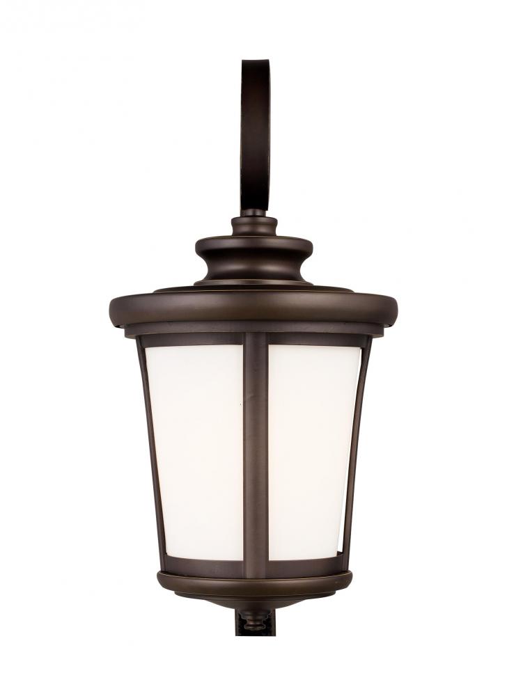 Eddington modern 1-light outdoor exterior large wall lantern sconce in antique bronze finish with ca
