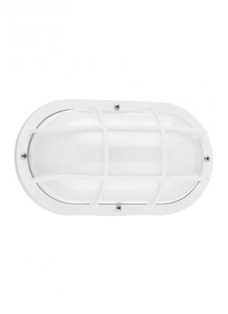 Bayside traditional 1-light outdoor exterior wall lantern sconce in white finish with polycarbonate