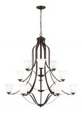 Generation Lighting 3139012-710 - Emmons traditional 12-light indoor dimmable ceiling chandelier pendant light in bronze finish with s