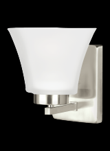 Generation Lighting 4111601-962 - Bayfield contemporary 1-light indoor dimmable bath vanity wall sconce in brushed nickel silver finis