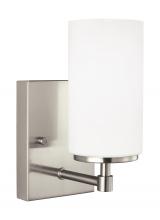 Generation Lighting 4124601-962 - Alturas contemporary 1-light indoor dimmable bath vanity wall sconce in brushed nickel silver finish