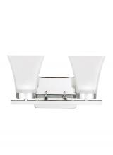 Generation Lighting 4411602EN3-05 - Bayfield contemporary 2-light LED indoor dimmable bath vanity wall sconce in chrome silver finish wi