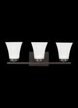 Generation Lighting 4411603-710 - Bayfield contemporary 3-light indoor dimmable bath vanity wall sconce in bronze finish with satin et