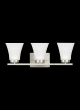 Generation Lighting 4411603-962 - Bayfield contemporary 3-light indoor dimmable bath vanity wall sconce in brushed nickel silver finis