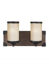 Generation Lighting 4413302-846 - Dunning contemporary 2-light indoor dimmable bath vanity wall sconce in stardust finish with creme p