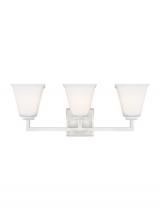 Generation Lighting 4413703-962 - Ellis Harper classic 3-light indoor dimmable bath vanity wall sconce in brushed nickel silver finish