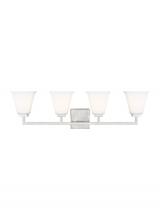 Generation Lighting 4413704-962 - Ellis Harper classic 4-light indoor dimmable bath vanity wall sconce in brushed nickel silver finish