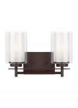 Generation Lighting 4437302-710 - Elmwood Park traditional 2-light indoor dimmable bath vanity wall sconce in bronze finish with satin