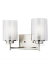 Generation Lighting 4437302-962 - Elmwood Park traditional 2-light indoor dimmable bath vanity wall sconce in brushed nickel silver fi