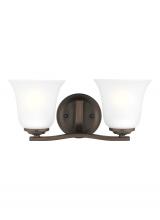 Generation Lighting 4439002-710 - Emmons traditional 2-light indoor dimmable bath vanity wall sconce in bronze finish with satin etche