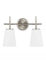 Generation Lighting 4440402-962 - Driscoll contemporary 2-light indoor dimmable bath vanity wall sconce in brushed nickel silver finis