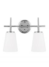 Generation Lighting 4440402EN3-05 - Driscoll contemporary 2-light LED indoor dimmable bath vanity wall sconce in chrome silver finish wi