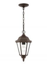 Generation Lighting 60938-71 - Bakersville traditional 1-light outdoor exterior pendant in antique bronze finish with clear beveled