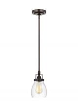 Generation Lighting 6114501-710 - Belton transitional 1-light indoor dimmable ceiling hanging single pendant light in bronze finish wi