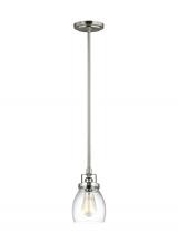 Generation Lighting 6114501-962 - Belton transitional 1-light indoor dimmable ceiling hanging single pendant light in brushed nickel s