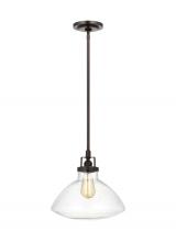 Generation Lighting 6514501-710 - Belton transitional 1-light indoor dimmable ceiling hanging single pendant light in bronze finish wi