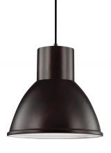 Generation Lighting 6517401-710 - Division Street contemporary 1-light indoor dimmable ceiling hanging single pendant light in bronze