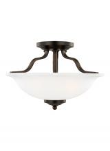 Generation Lighting 7739002-710 - Emmons traditional 2-light indoor dimmable ceiling semi-flush mount in bronze finish with satin etch