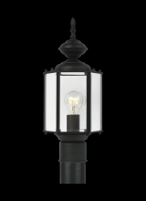 Generation Lighting 8209-12 - Classico traditional 1-light outdoor exterior post lantern in black finish with clear beveled glass