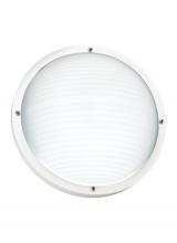 Generation Lighting 83057-15 - Bayside traditional 1-light outdoor exterior wall or ceiling mount in white finish with frosted whit