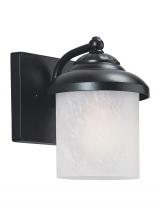 Generation Lighting 84048EN3-12 - Yorktown transitional 1-light LED outdoor exterior small wall lantern sconce in black finish with sw
