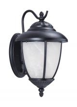 Generation Lighting 84050EN3-12 - Yorktown transitional 1-light LED outdoor exterior large wall lantern sconce in black finish with sw